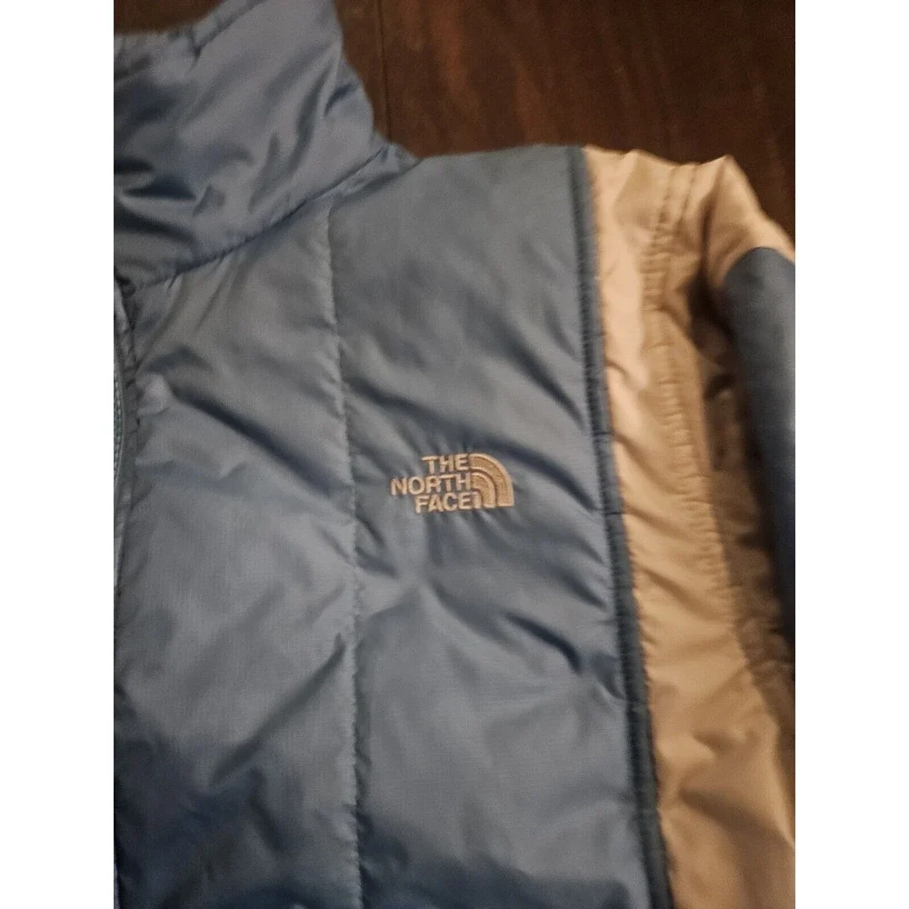 NORTH FACE Blue and Grey Plush Jacket Girls Large L